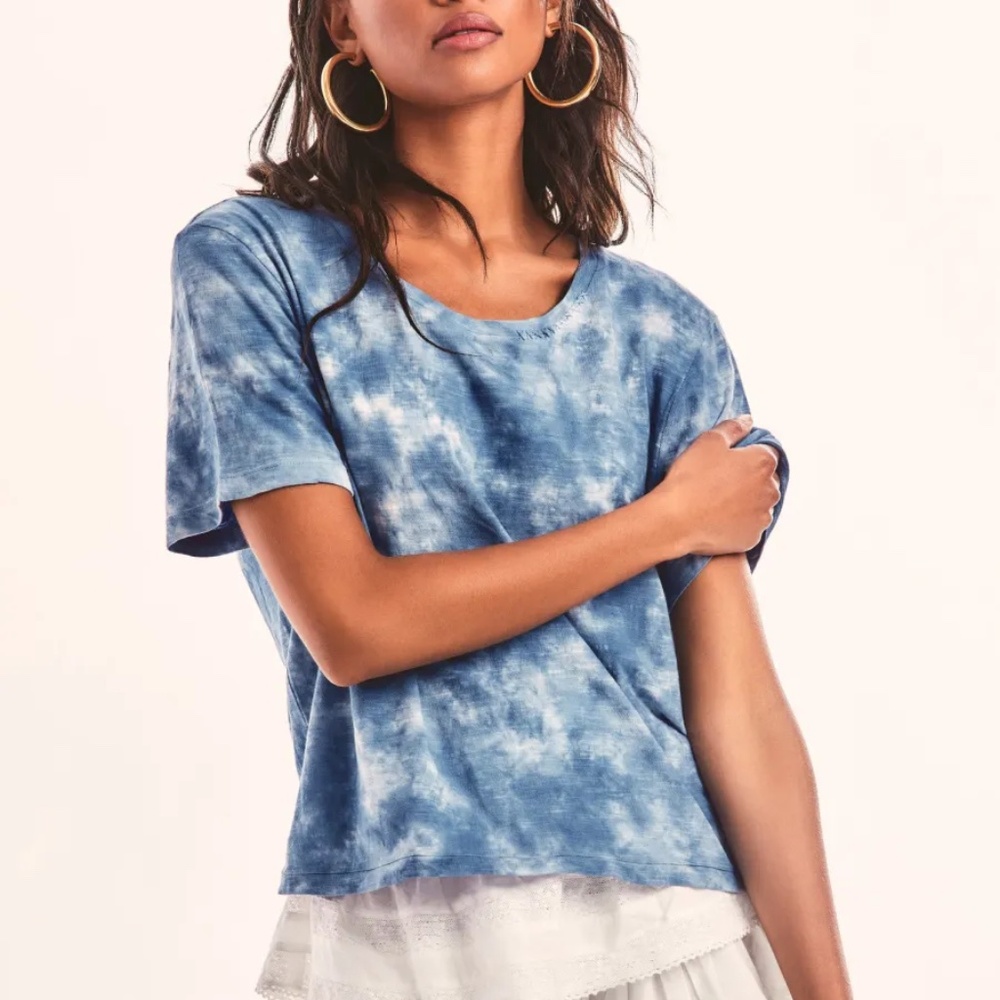 LoveShackFancy Calix Cotton Tee | Feminine Romantic Short Sleeve Top